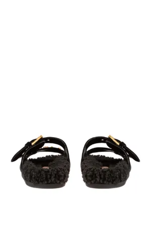 Shearling Logo Sandals