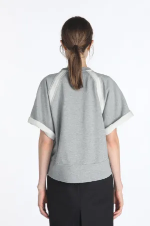 short-sleeve cotton sweatshirt