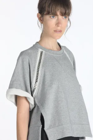 short-sleeve cotton sweatshirt