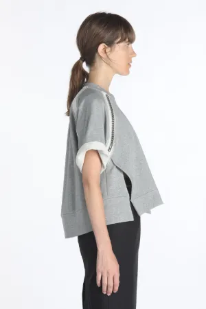 short-sleeve cotton sweatshirt
