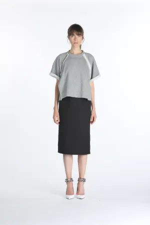short-sleeve cotton sweatshirt