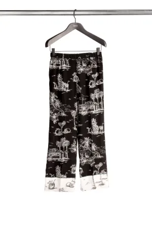 silk printed pants