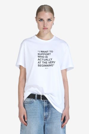 Slogan-Print Cotton T-Shirt