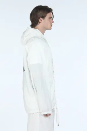 Slogan-Print Hooded Jacket