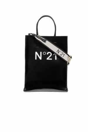 Small Patent Logo-Print Shopper