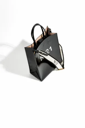 Small Patent Logo-Print Shopper