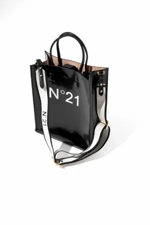 Small Patent Logo-Print Shopper