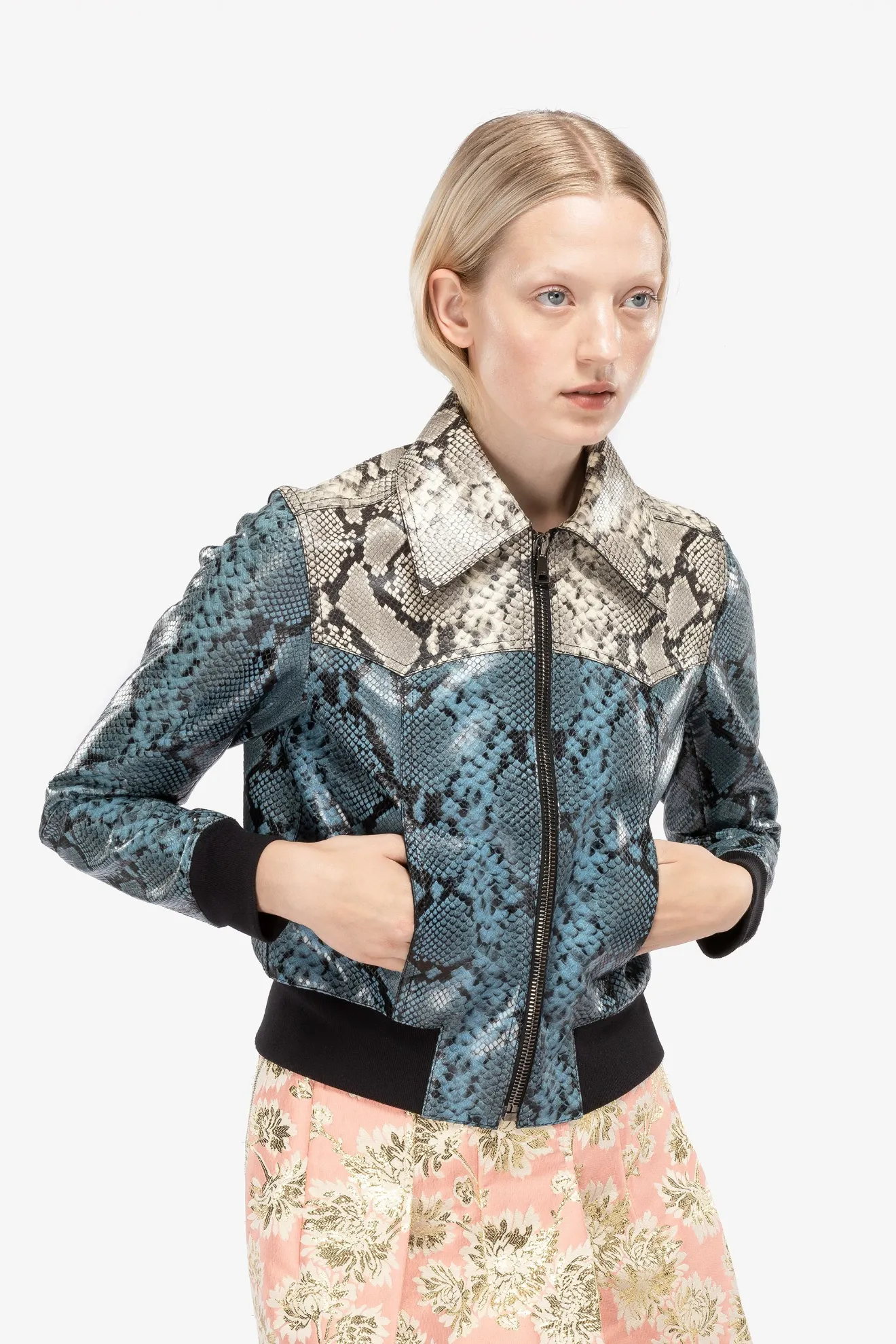 Snakeskin bomber sale jacket