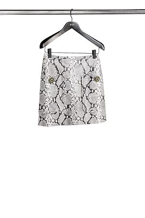 snakeskin-print leather mini skirt