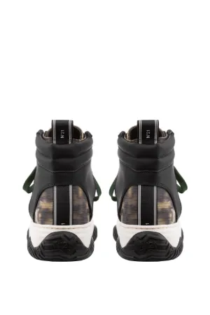 Spotted Chine-Print High-Top Sneakers