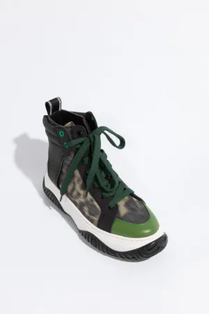 Spotted Chine-Print High-Top Sneakers