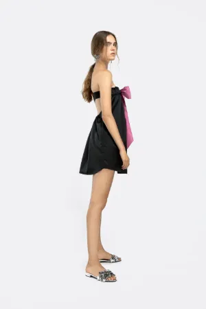 strapless bow mini dress