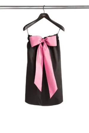 strapless bow mini dress