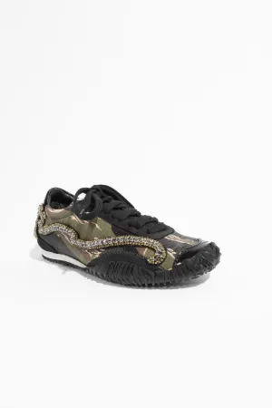 Strike Crystal-Embellished Camouflage-Print Sneakers