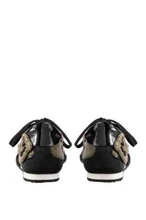 Strike Crystal-Embellished Camouflage-Print Sneakers