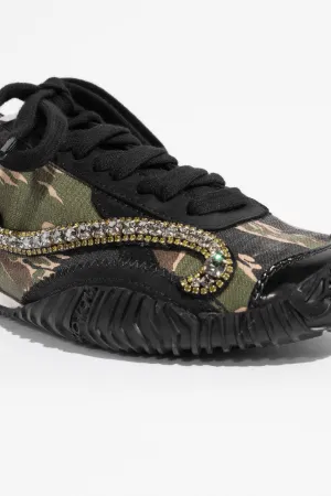 Strike Crystal-Embellished Camouflage-Print Sneakers