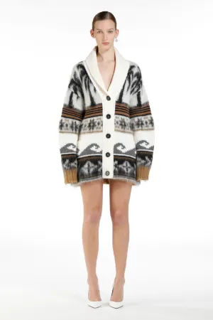 Striped Intarsia Cardigan