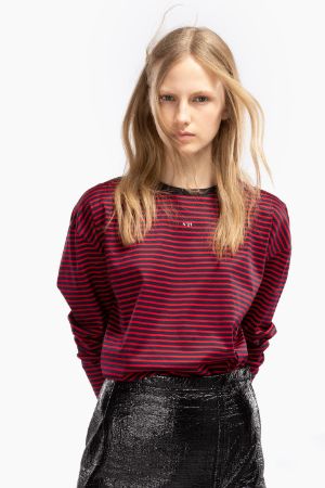 striped logo print sweatshirt