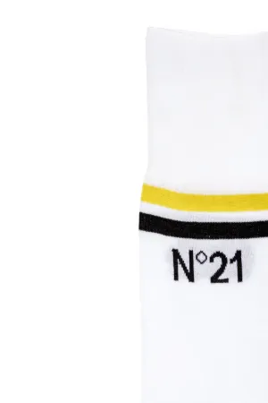 striped logo socks