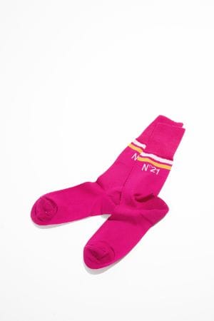 Striped logo socks