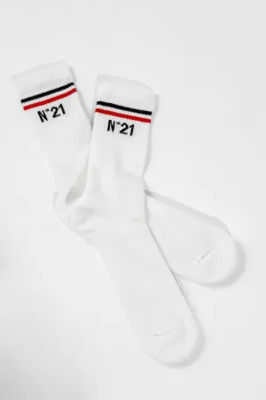 Striped Logo Socks