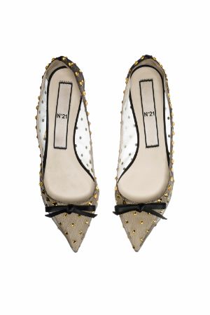 Studded kitten heel outlet pumps