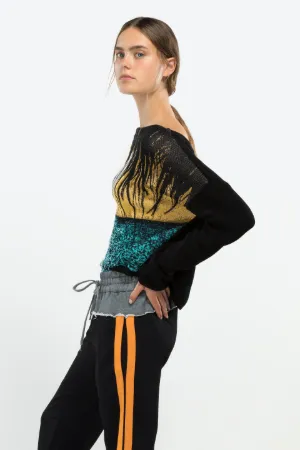sunset print sweater