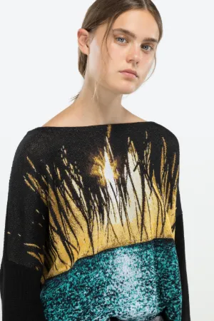 sunset print sweater