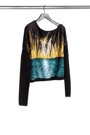 sunset print sweater