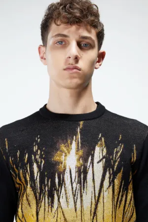 sunset-print sweater