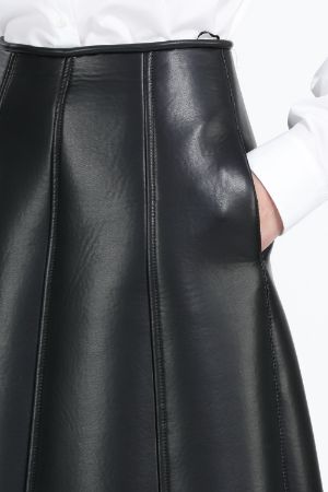 Leather a line skirt zip hotsell