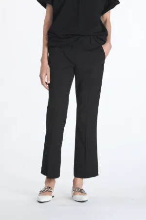 black tailored cropped trousers