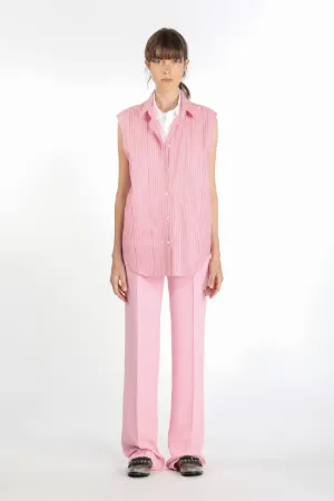 pink straight leg trousers
