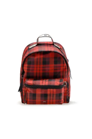 tartan nylon backpack