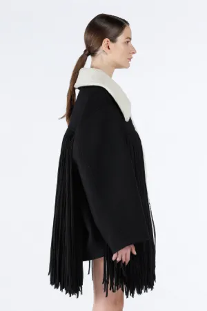 Tasselled Eco-Shearling Coat