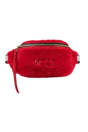 textured logo belt bag
