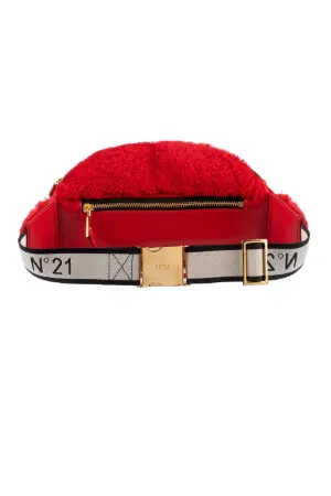 textured logo belt bag
