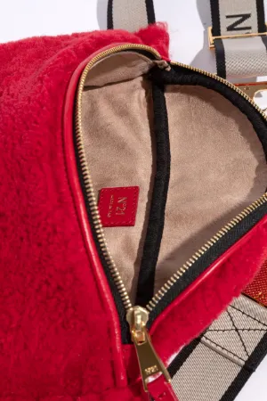 textured logo belt bag