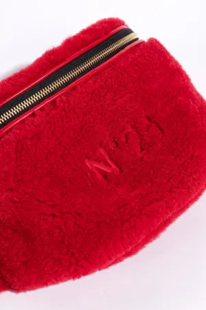 textured logo belt bag