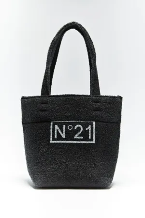 textured logo-print tote bag
