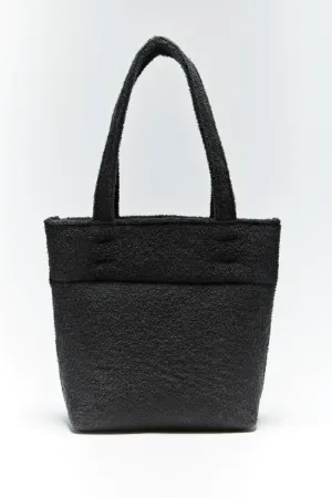 textured logo-print tote bag