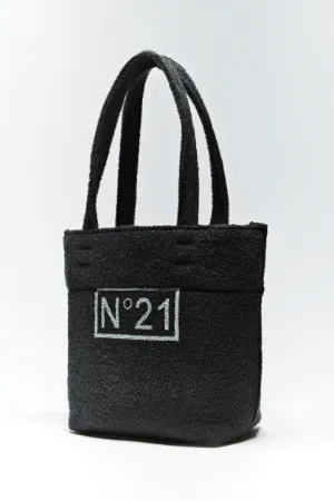 textured logo-print tote bag