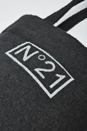 textured logo-print tote bag