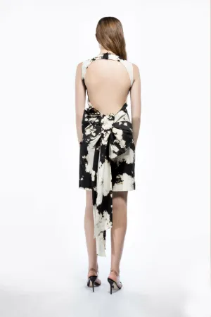 tie-dye bow detail dress