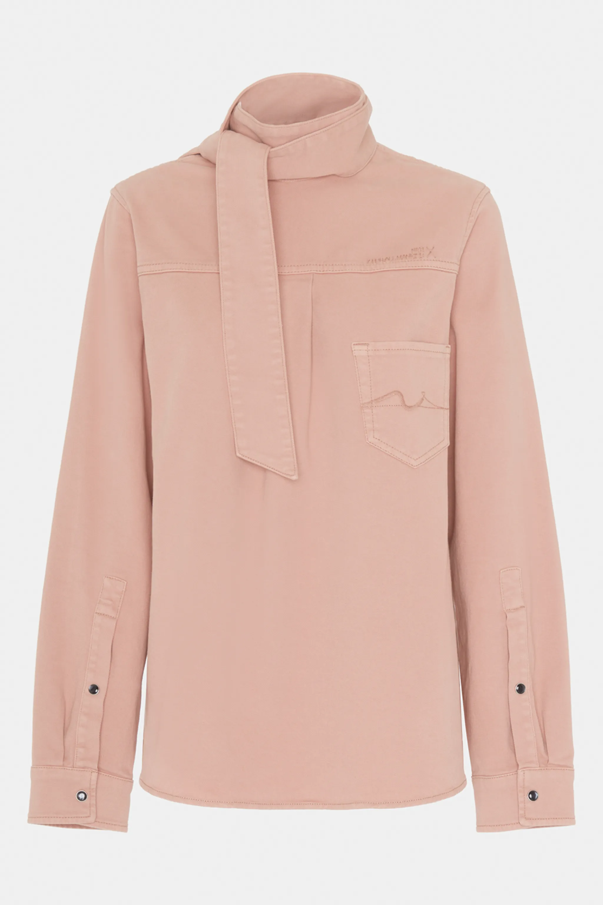 TieNeck Denim Shirt in pink N°21 Official Online Store