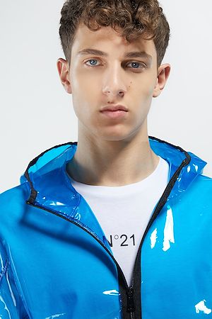 transparent pvc-effect parka jacket