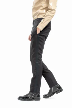 black trousers white stripe mens