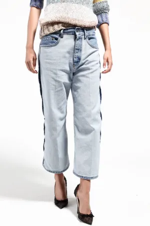 two-tone five-pocket jeans