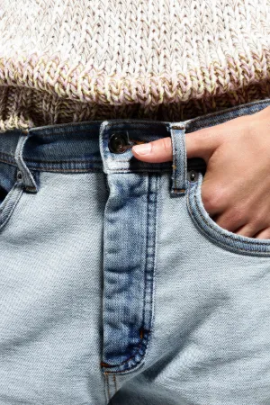 two-tone five-pocket jeans
