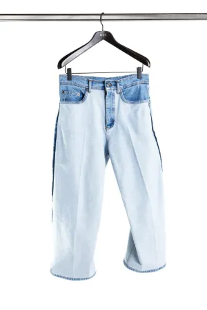 two-tone five-pocket jeans